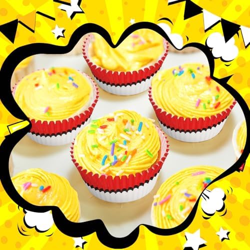 300 Pcs Red White Baking Cupcake Liners for Parties
