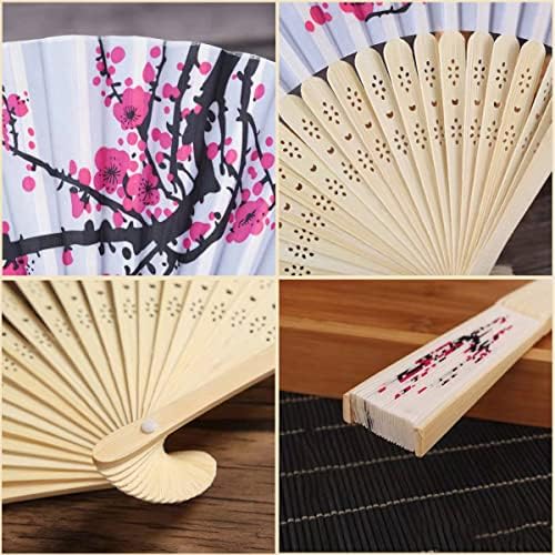 LEFTSTARER 12Pcs Cherry Blossom Folding Hand Fan