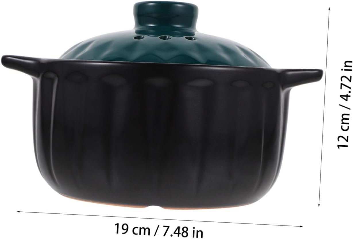 GRIRIW 1pc Ceramic Stew Pot with Lid