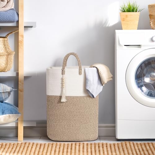 Wenmer Woven Laundry Basket with Beads Tassel