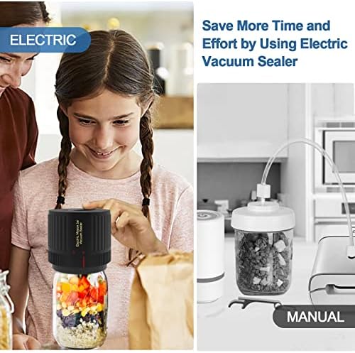 OXLIMKEE Electric Mason Jar Vacuum Sealer Kit - Black