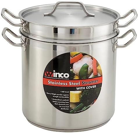 Winware 12 Quart Stainless Steamer Pasta Cooker with Cover