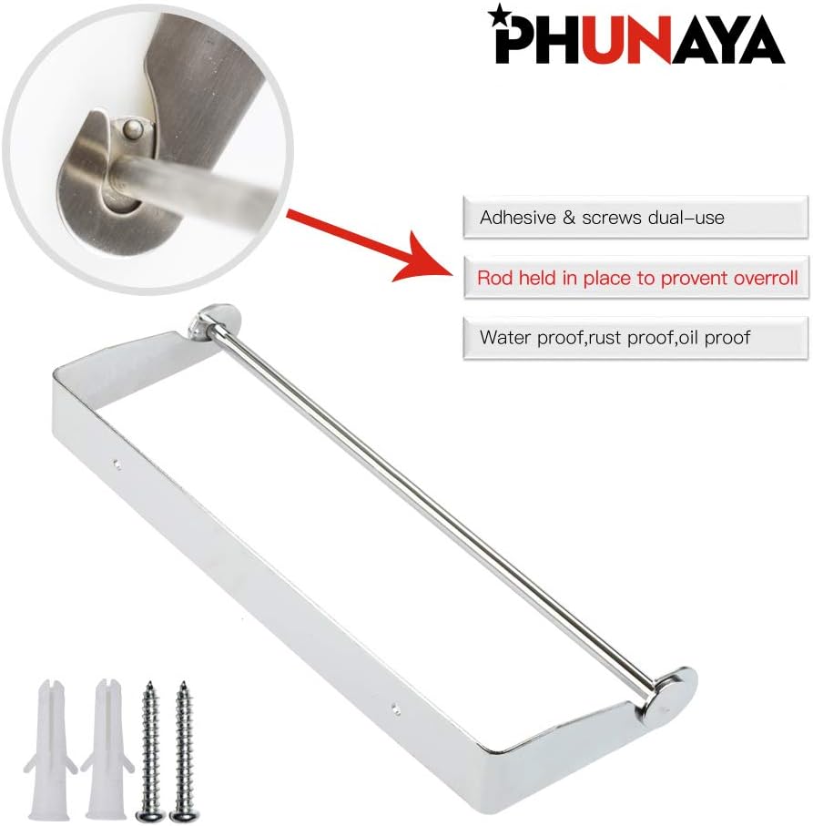 Under Cabinet Paper Towel Holder Wall Mount - Chrome Stainless Steel