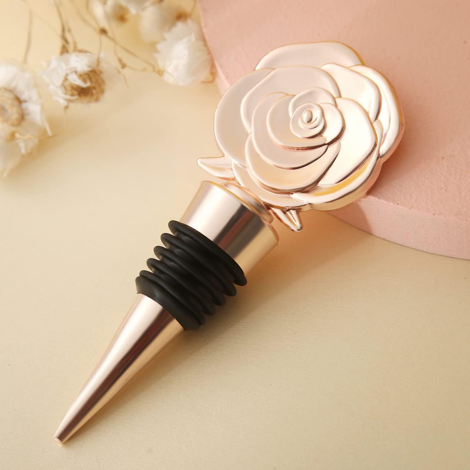 15 pcs Rose Wine Stoppers Wedding Favors