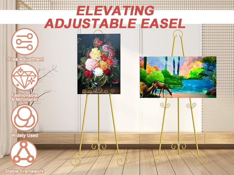 46 Inch H Metal Round Tube Scroll Display Easel