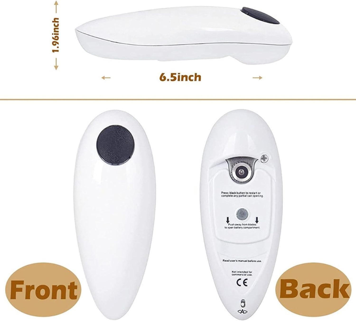 Electric Can Opener with Magnetic Lid Lifter