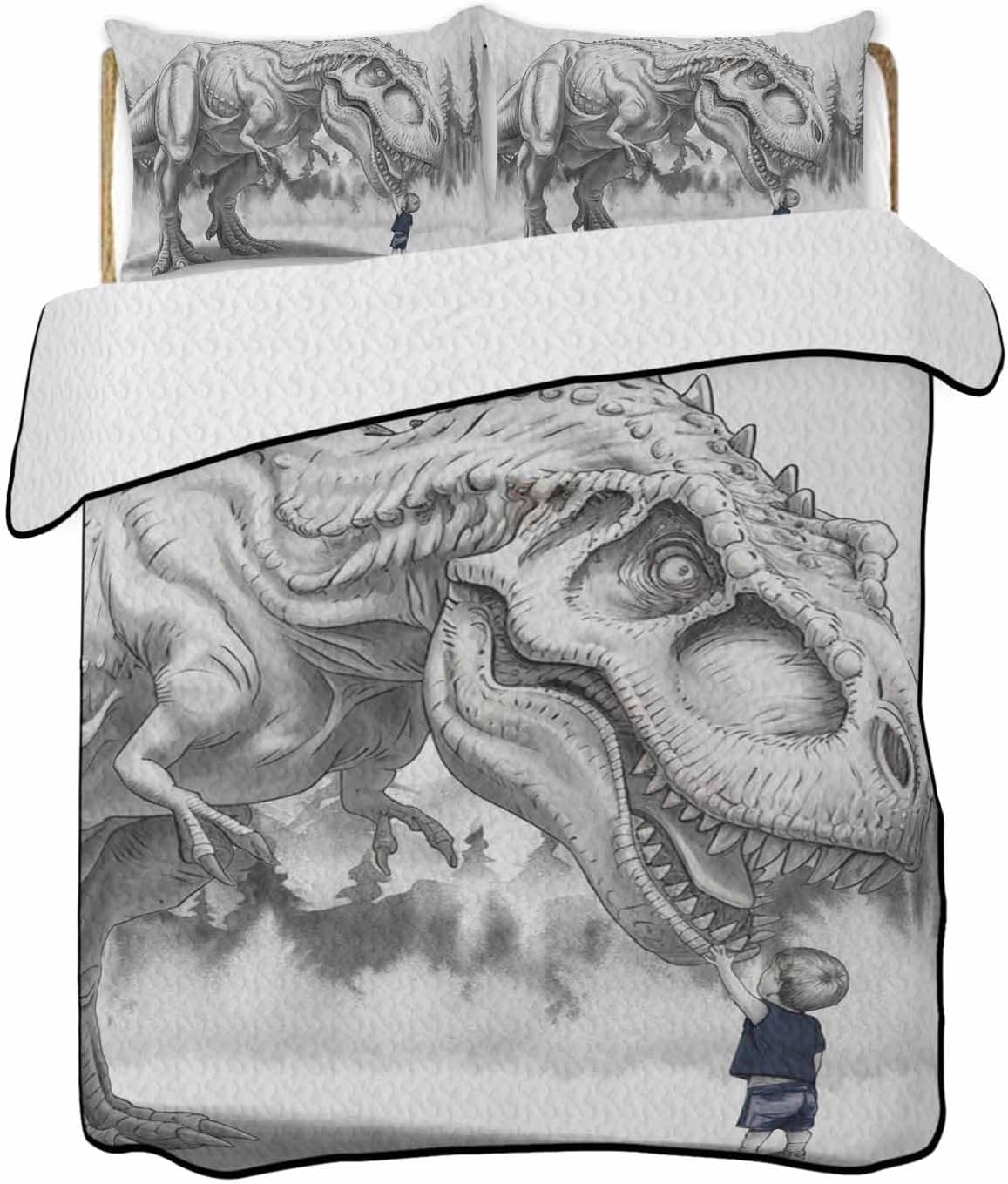 Stongaro Dinosaur Boy Quilt Comforter Set 3 Piece Twin XL