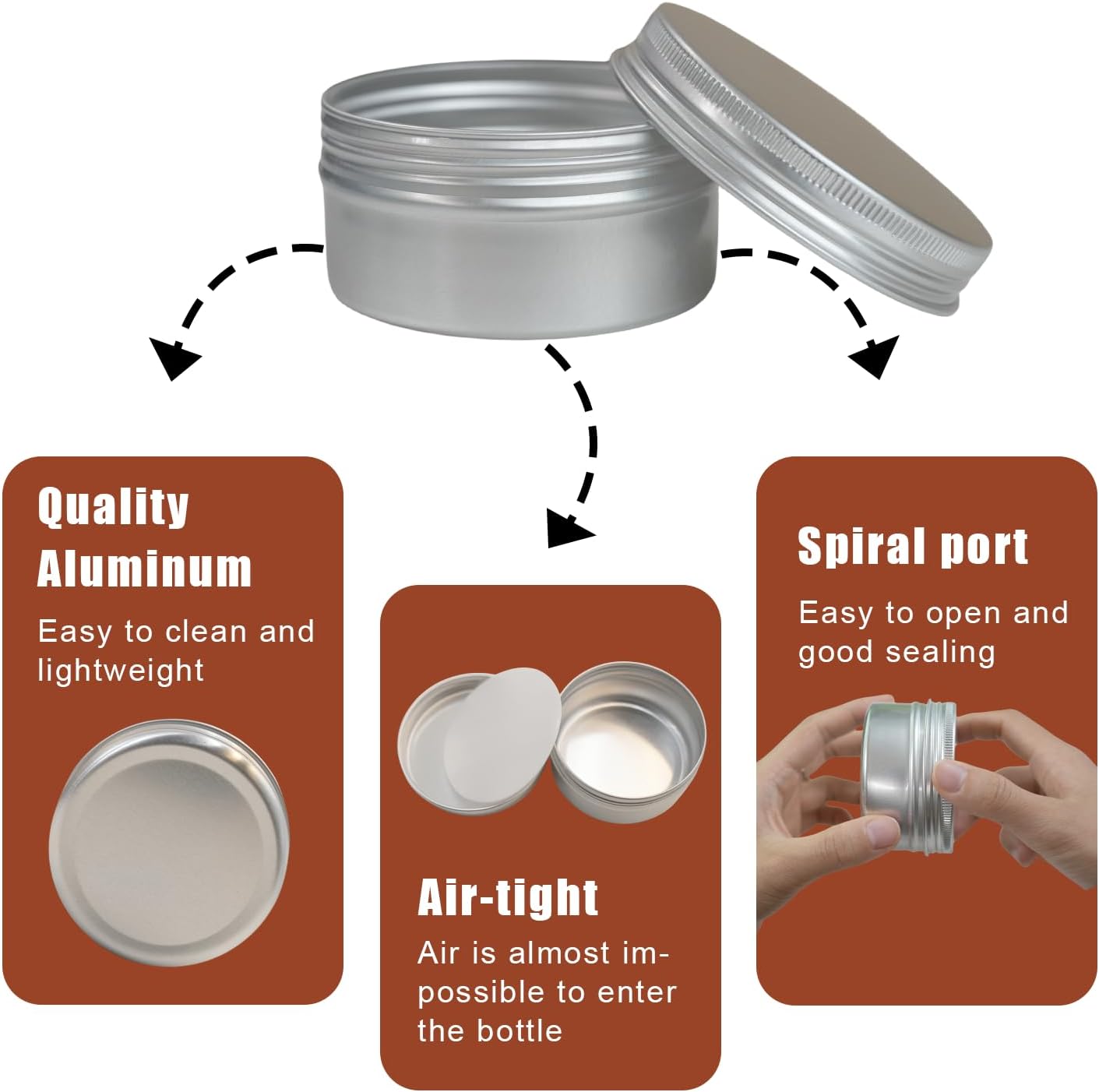3 oz Aluminum Tin Cans 20 Pack with Lids and Labels