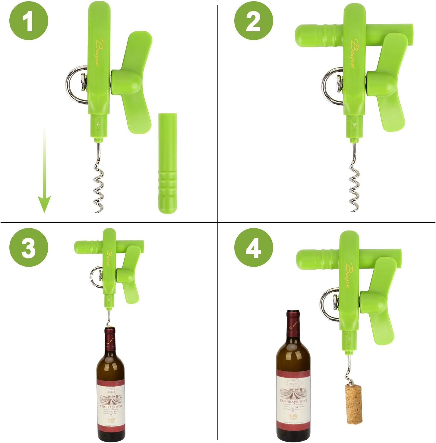 Bangrui 4-in-1 Safe Can Opener with Corkscrew