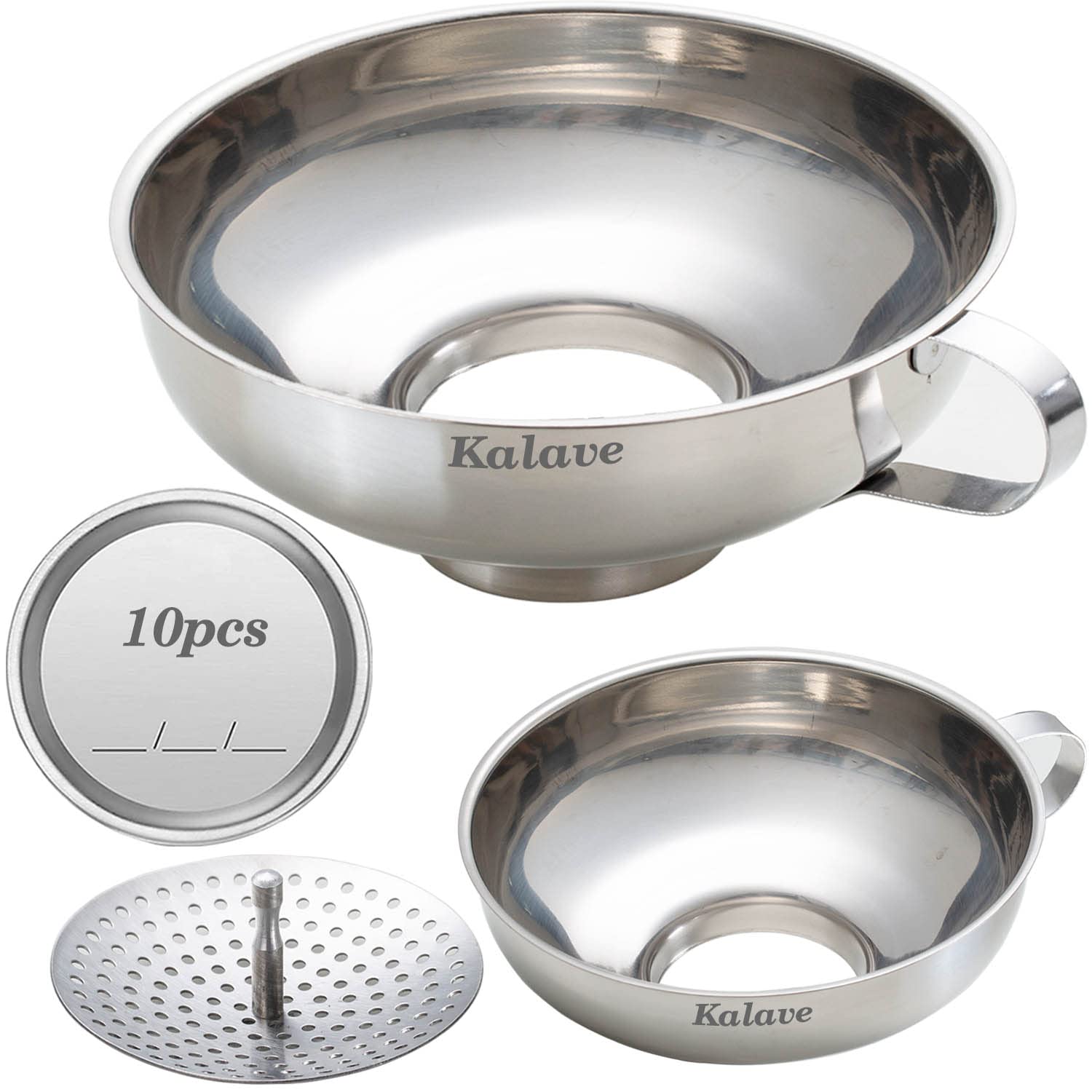 Kalave Canning Funnel Set with Strainer 3 Pack