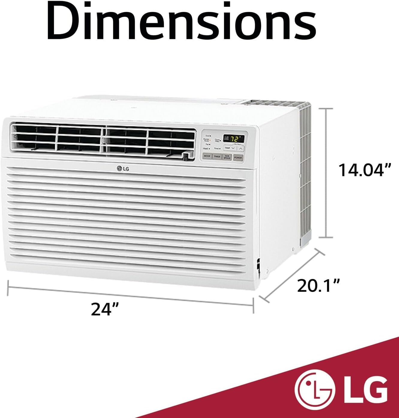 LG 7800 BTU Through the Wall AC Unit with Remote Control White