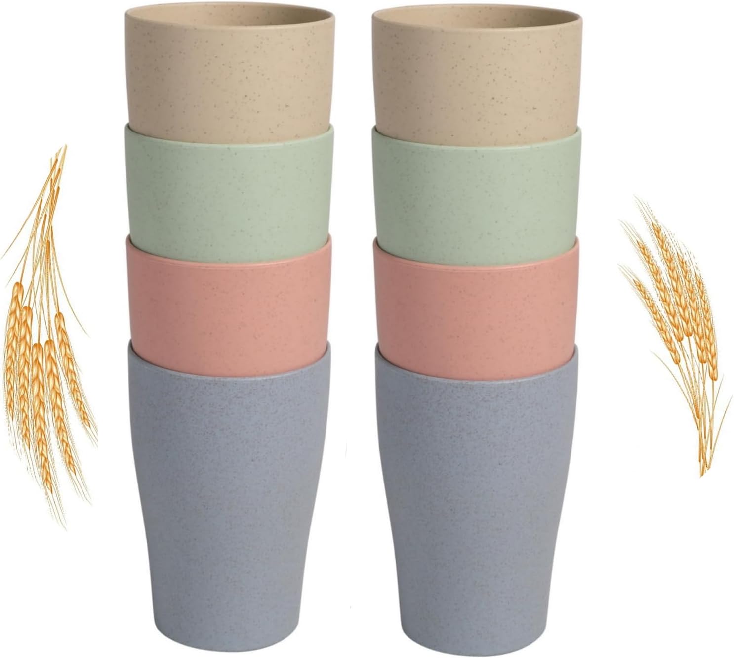 WANBY 8 Pcs Wheat Straw Drinking Cups Set