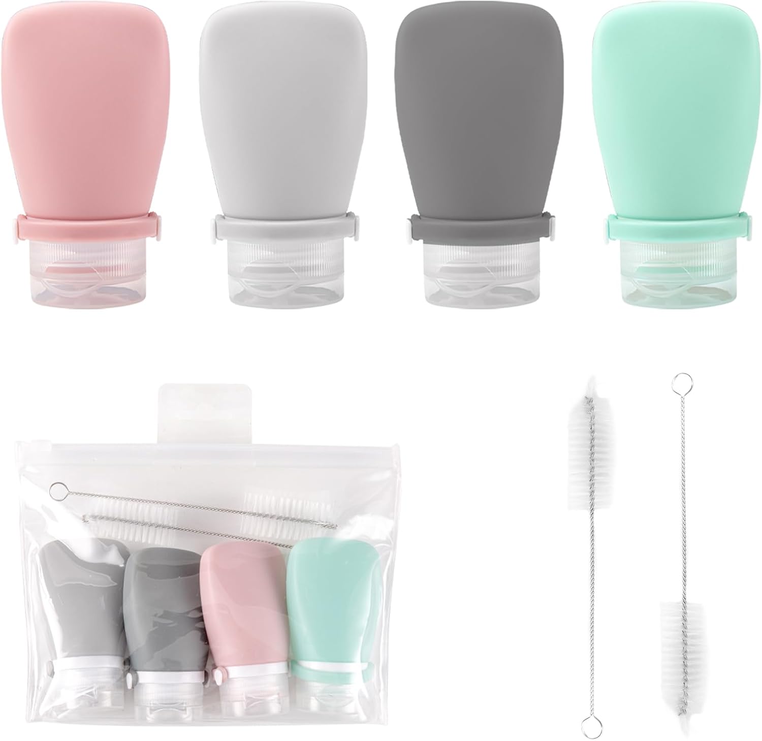 4Pcs Squeeze Salad Dressing Bottles with Bandage and Leakproof Storage