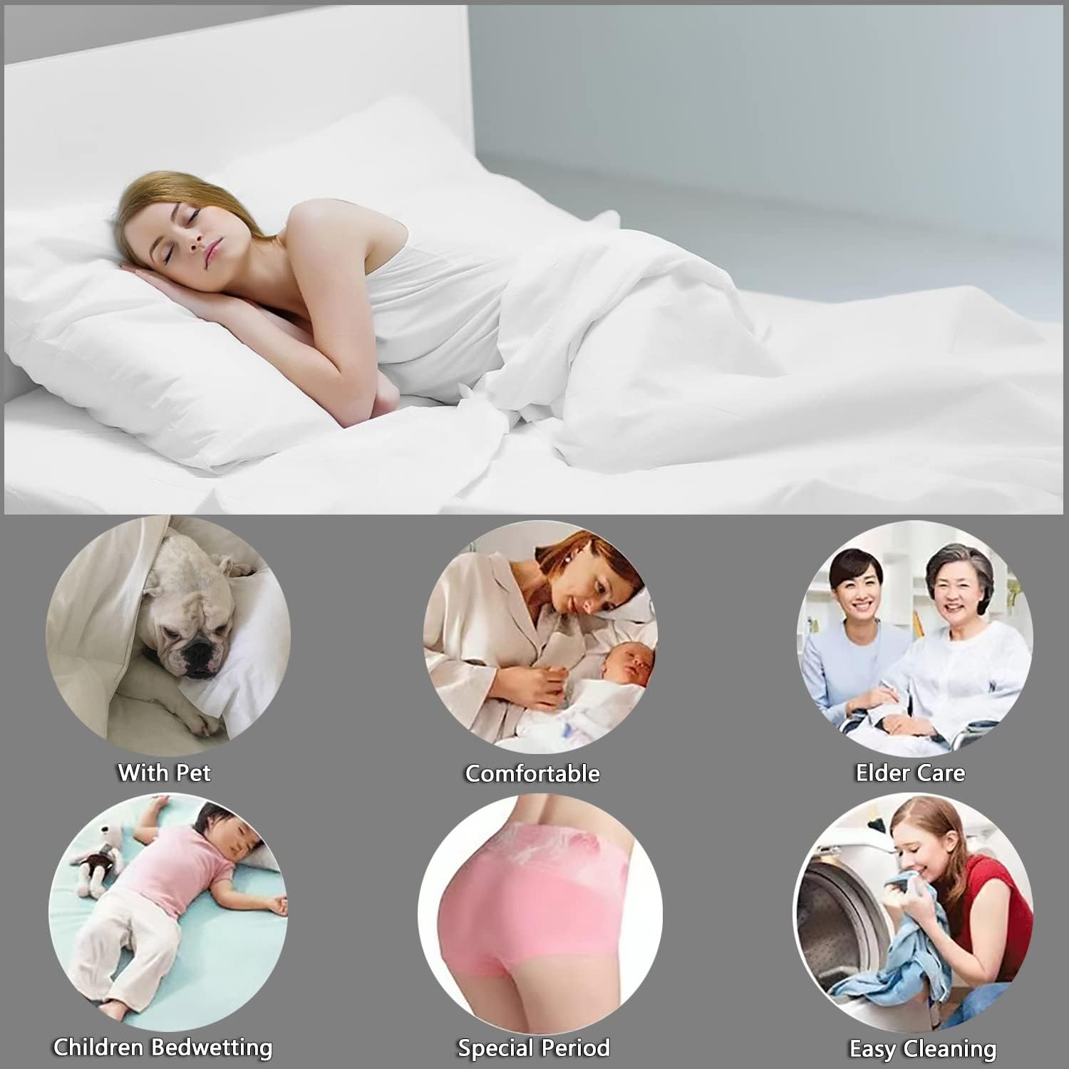 Waterproof Duvet Cover Protector for Kids Elder Pets with Zipper Closure