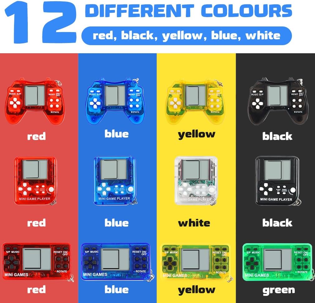 Gorkue 12Pcs Video Game Party Favors Keychain Set