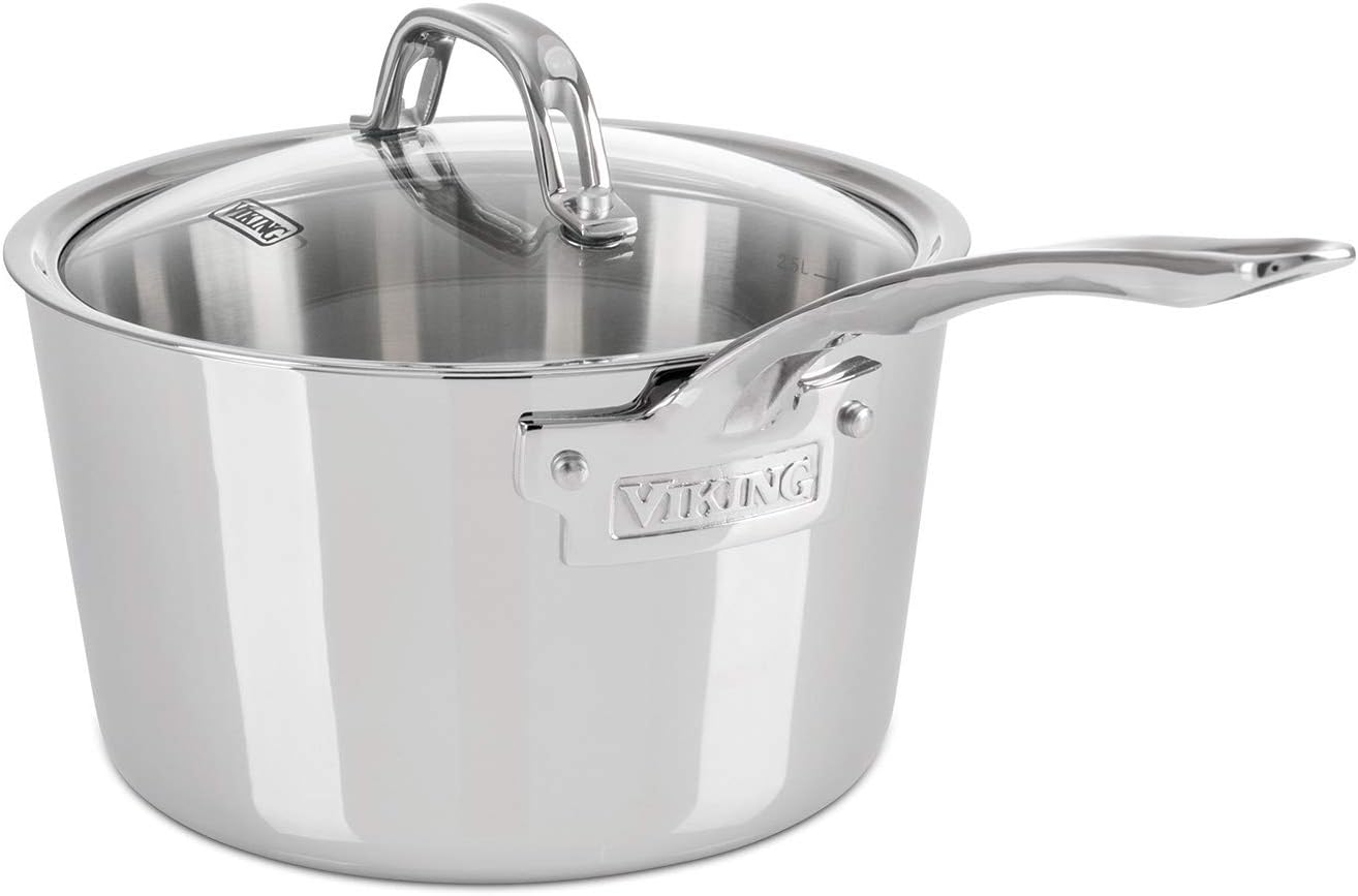 Viking 3-Ply Stock Pot 8 Qt with Glass Lid