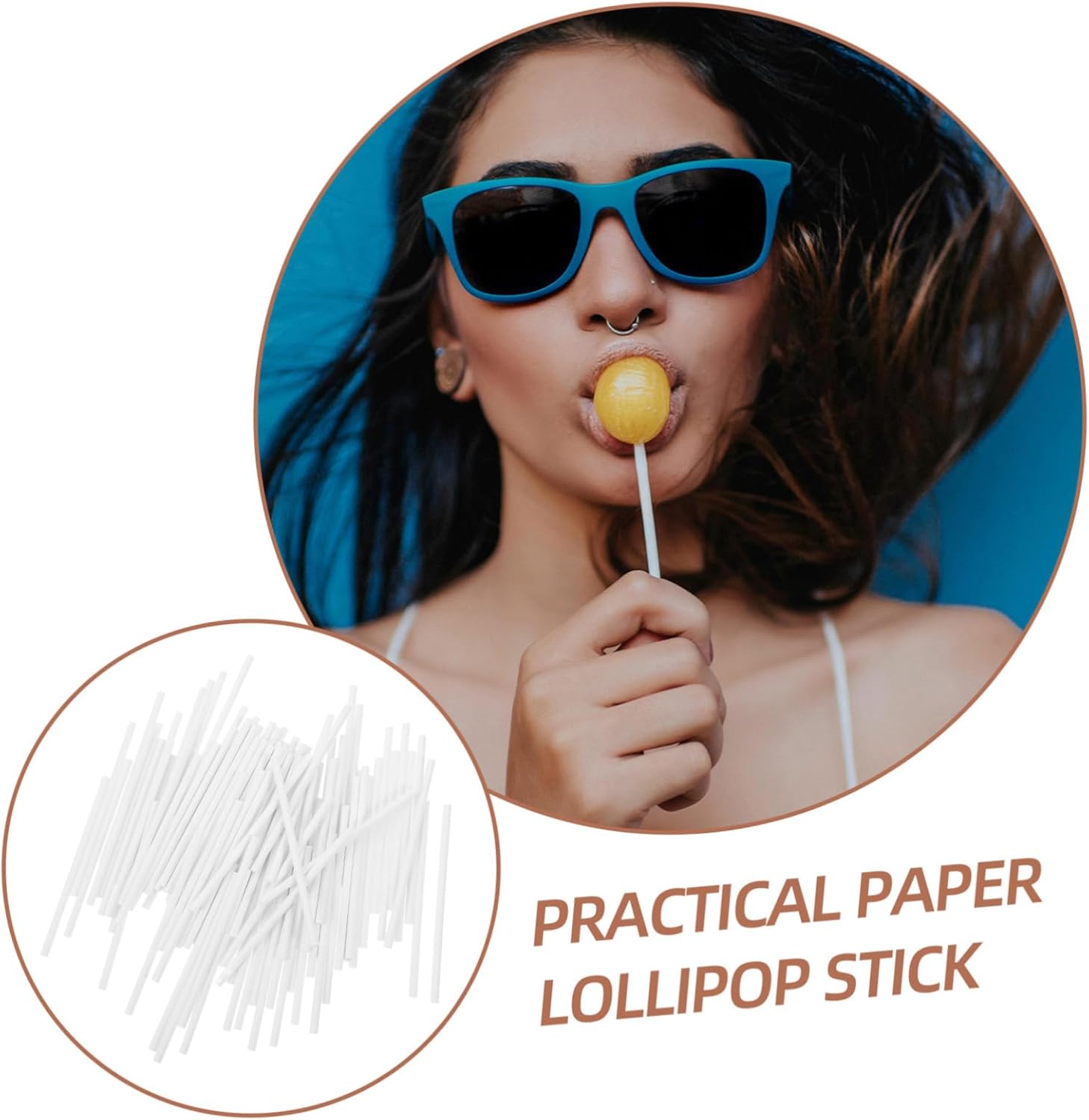 100pcs Candy Paper Sticks for Lollipops and Treats DIY Wrapping