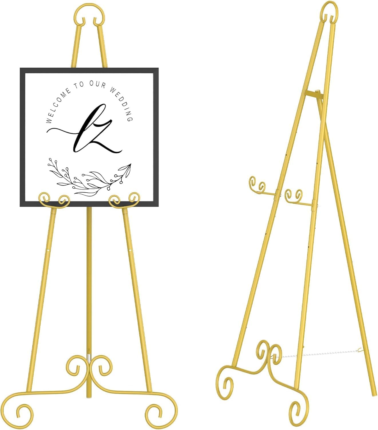 46 Inch H Metal Round Tube Scroll Display Easel