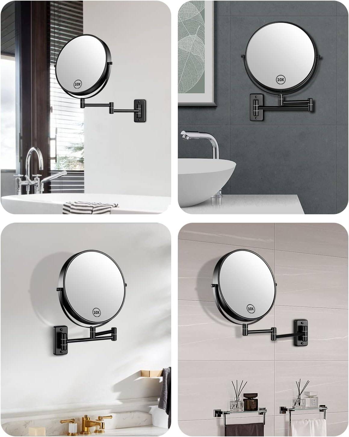 Gospire 9 Inch Double-Sided Magnifying Mirror for Men and Women