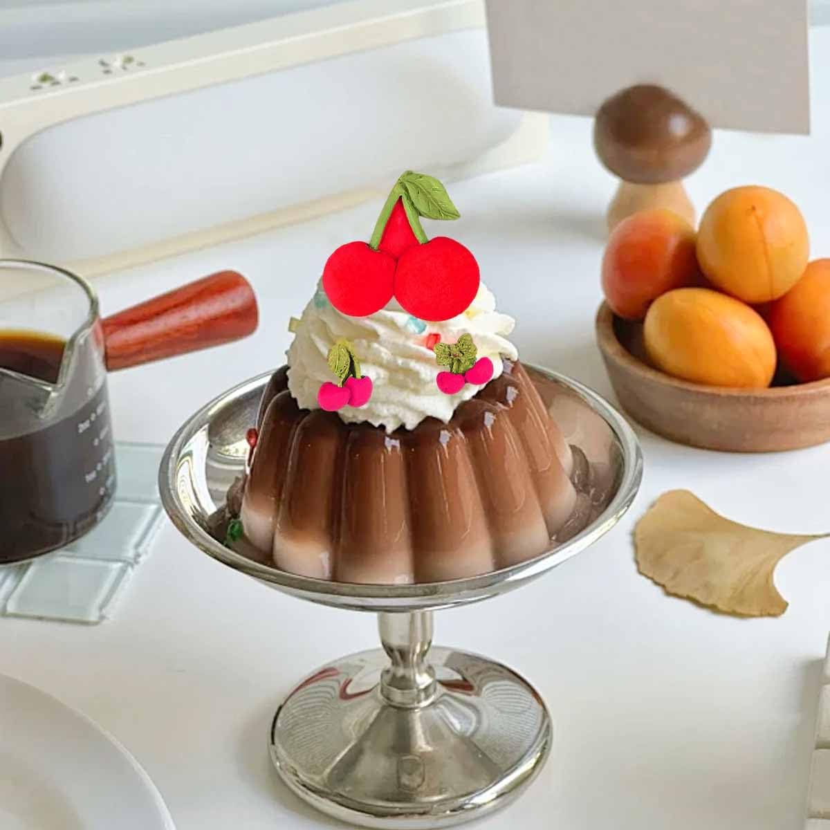 4PCS White Silicone Cherry Mold Set for Fondant Decorations