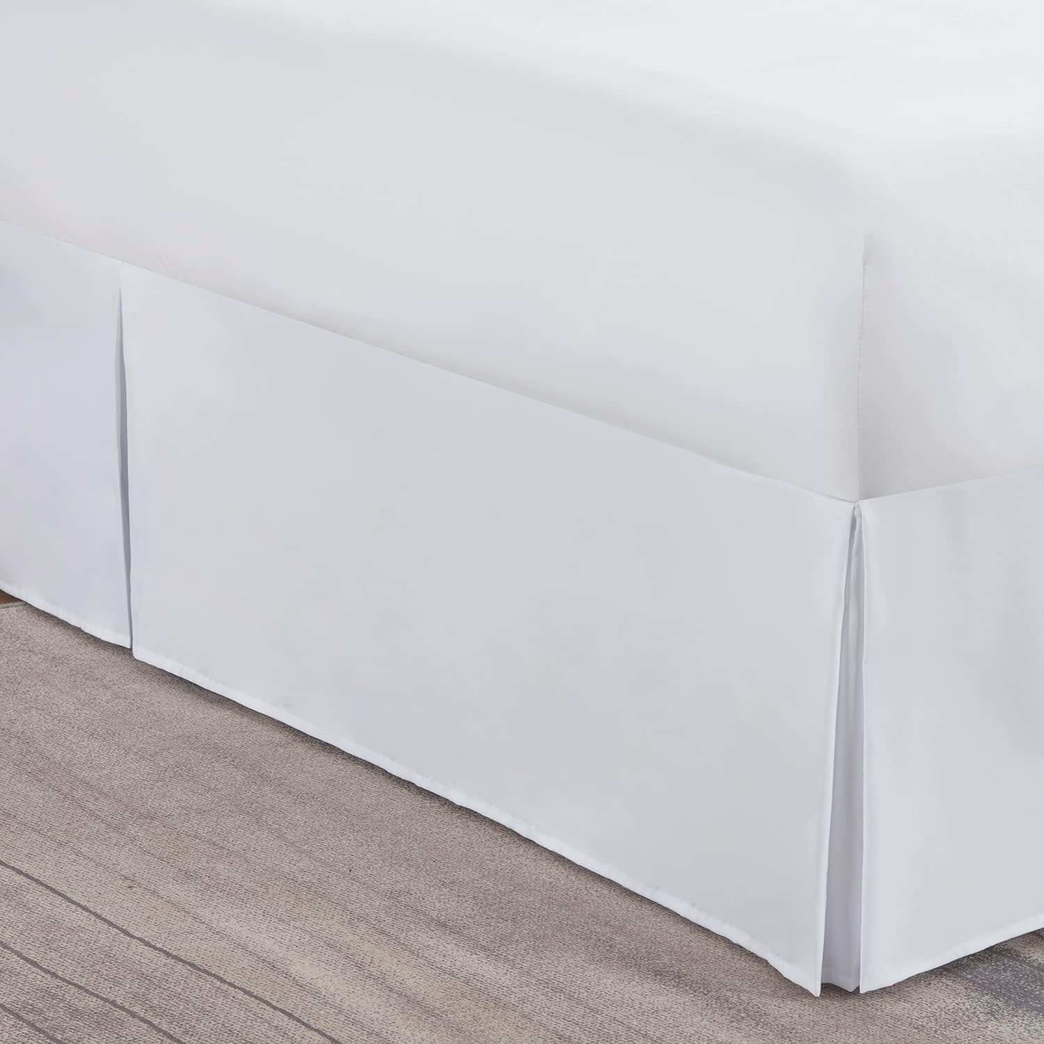 Nestl White Bed Skirt Queen Size 14 Inch Drop