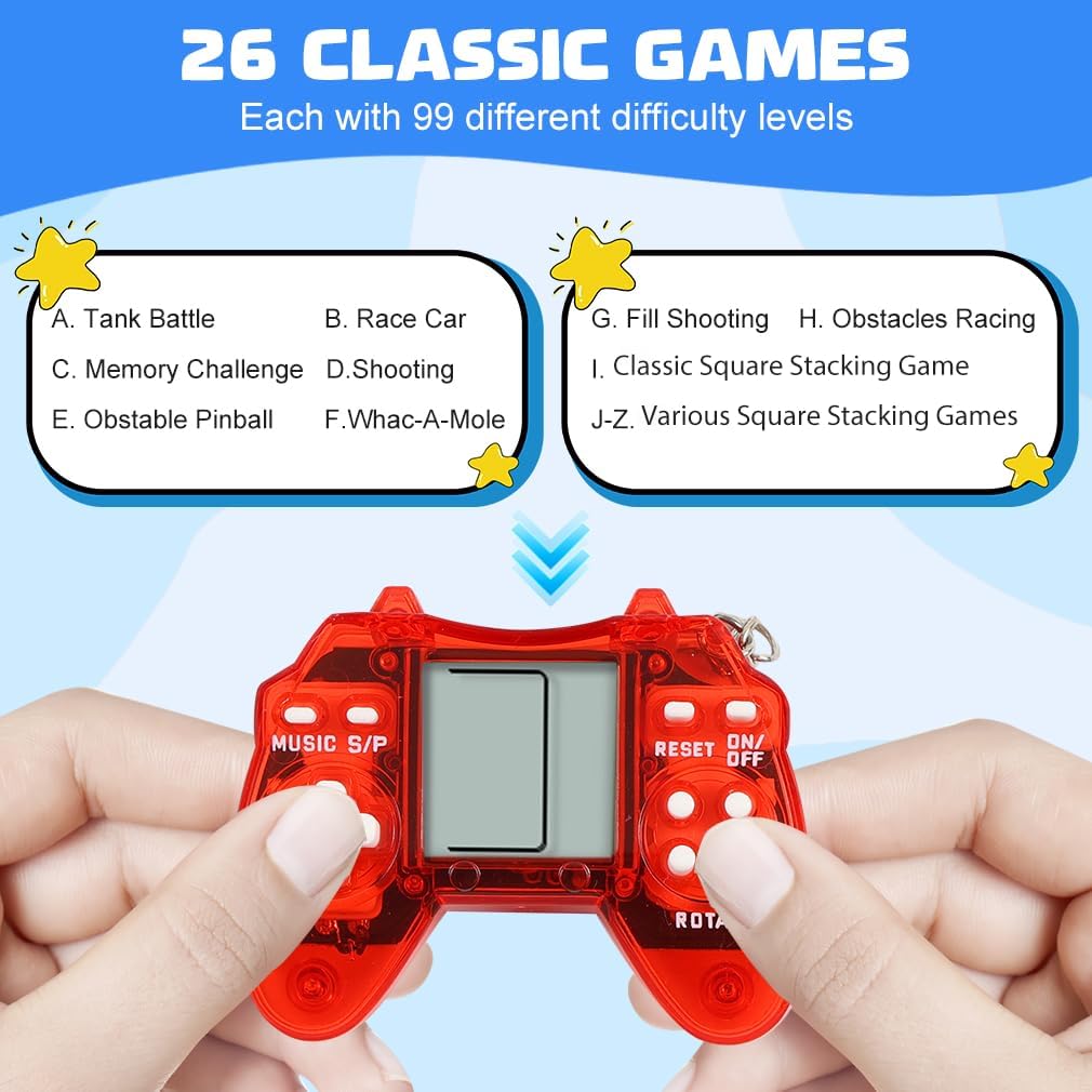Gorkue 12Pcs Video Game Party Favors Keychain Set