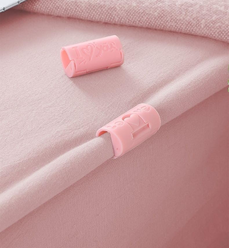 12 PCS Pink Bed Sheet Grippers Duvet Clips