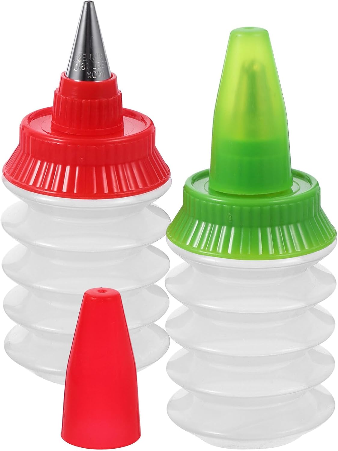 ABOOFAN 2 Pcs Cookie Icing Bottles with Couplers and Stainless Steel Tips