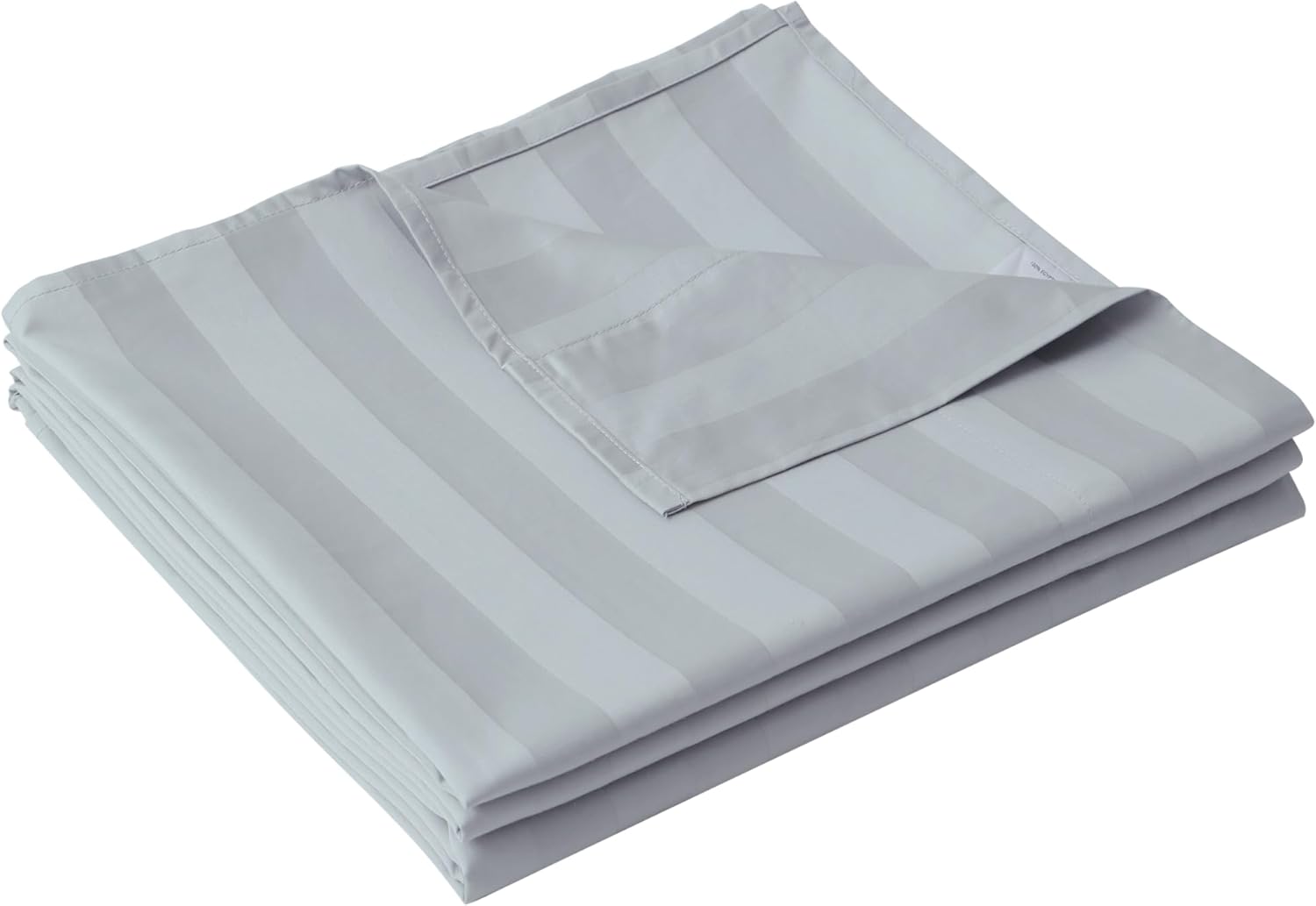 Zaizaihome Cotton Cal King Flat Sheet Only 600 Thread Count Grey Stripe
