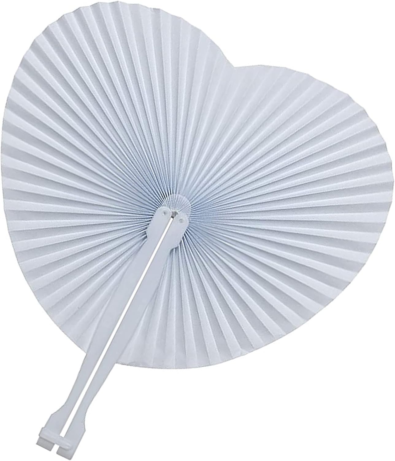Cosweet 50 Pack White Heart Shaped Folding Fans