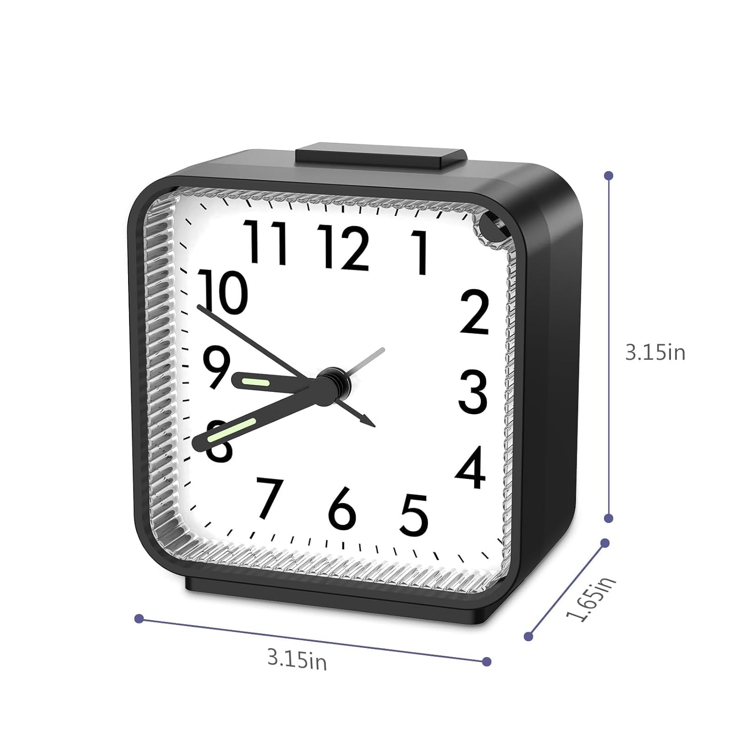 OQIMAX Silent Alarm Clock with Night Light and Large Display