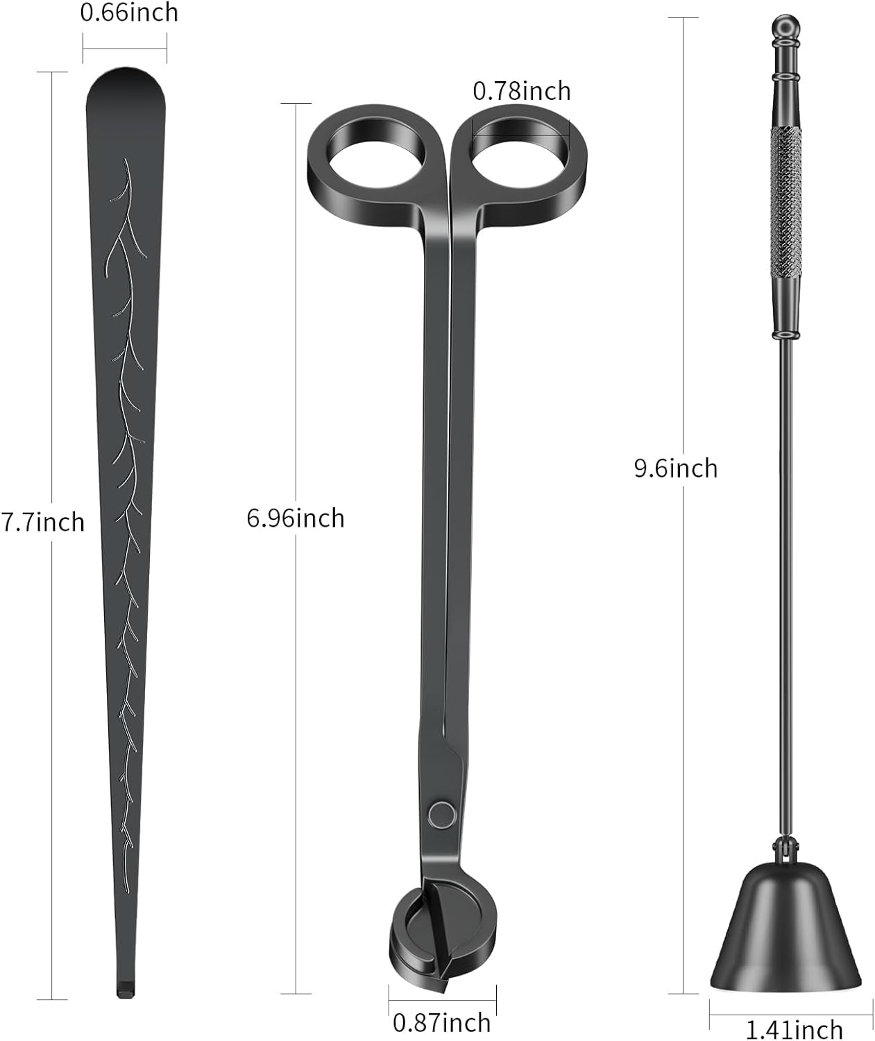 Calary 3 in 1 Candle Care Kit - Black