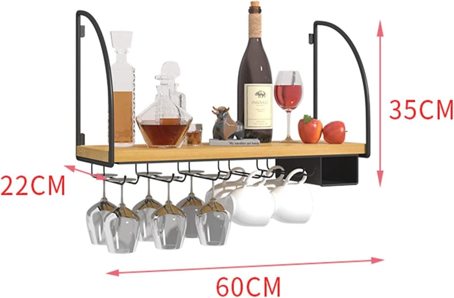 ALDEPO 2 Tier Wall Mounted Wine Rack Organizer