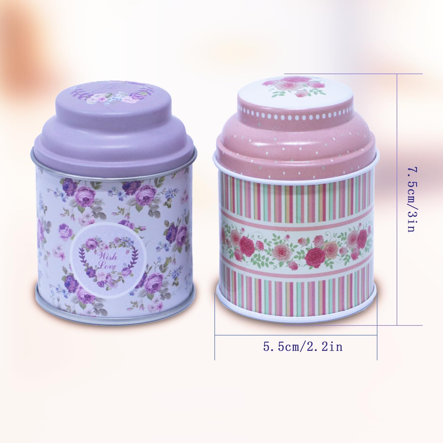 TooGet Cylinder Tinplate Tins 6-Pack for DIY Candles and Storage