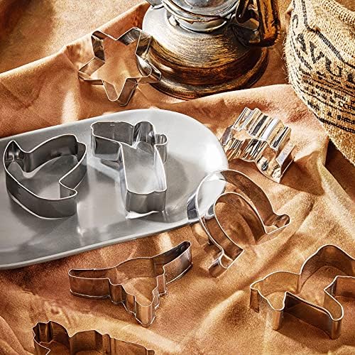 Patelai 9 Piece Cowboy Cookie Cutter Set Stainless Steel