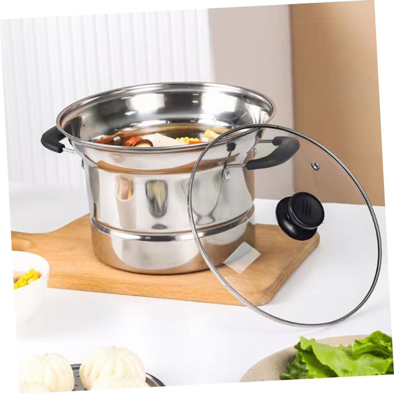 Stainless Steel Deep Fryer Pot with Handle and Lid