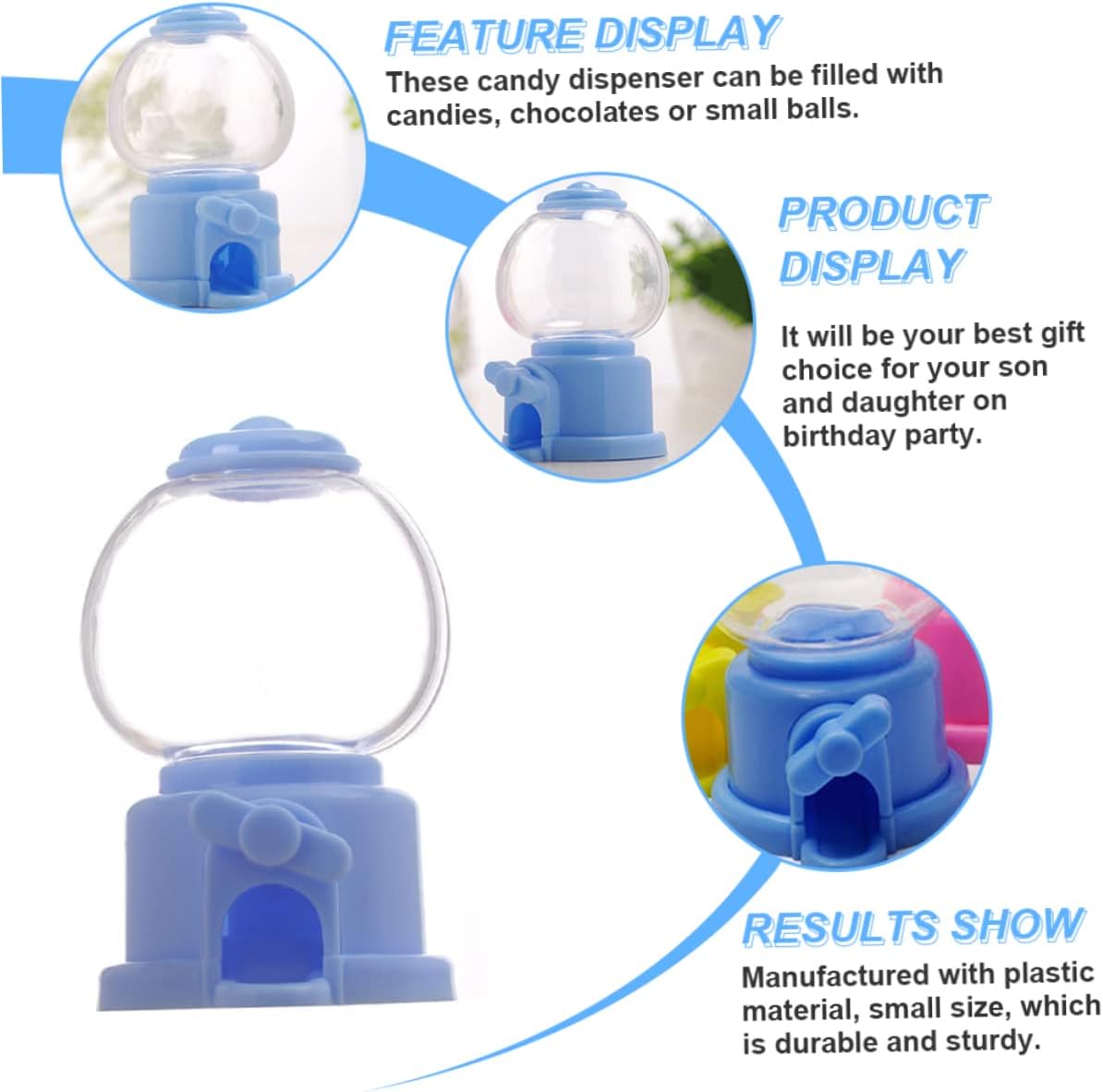 Unomor Portable Gumball Machine Candy Dispenser for Parties and Weddings