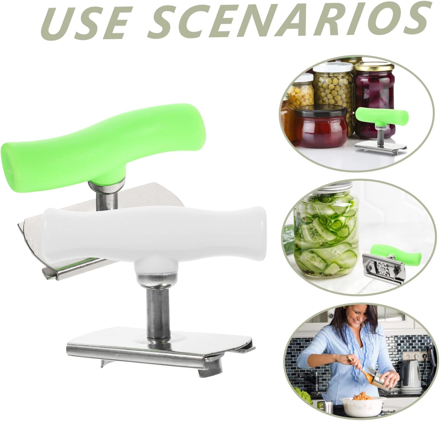 SHOWERORO 2pcs Jar Lid Opener With Rotating Handle And Keychain Design