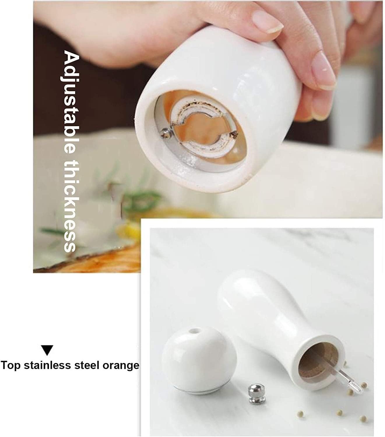 Salt and Pepper Grinder Set with Adjustable Ceramic Mill
