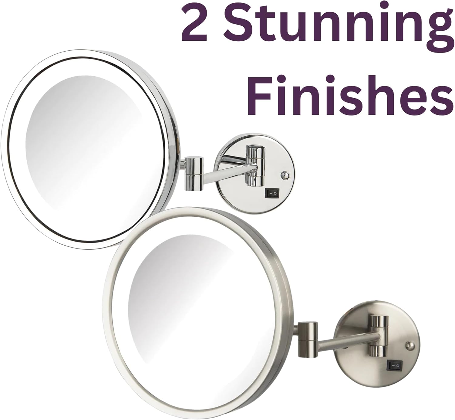 JERDON 5X Magnification Wall-Mount Makeup Mirror