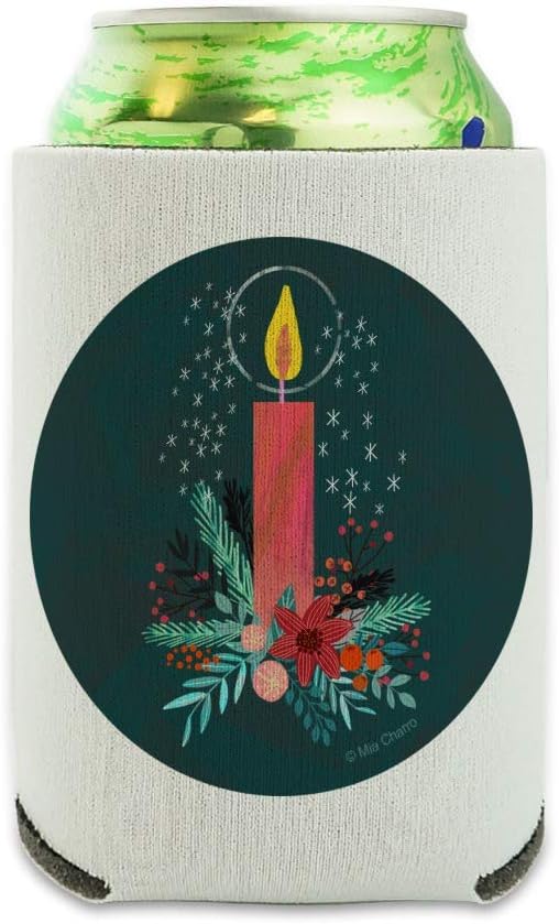 Christmas Candle Can Cooler - Collapsible Insulated Holder