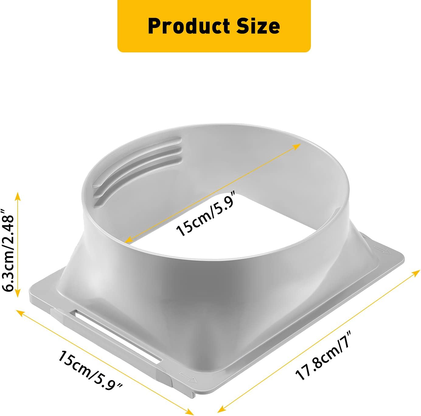 Outus 59 In Square to Round AC Coupler Connector