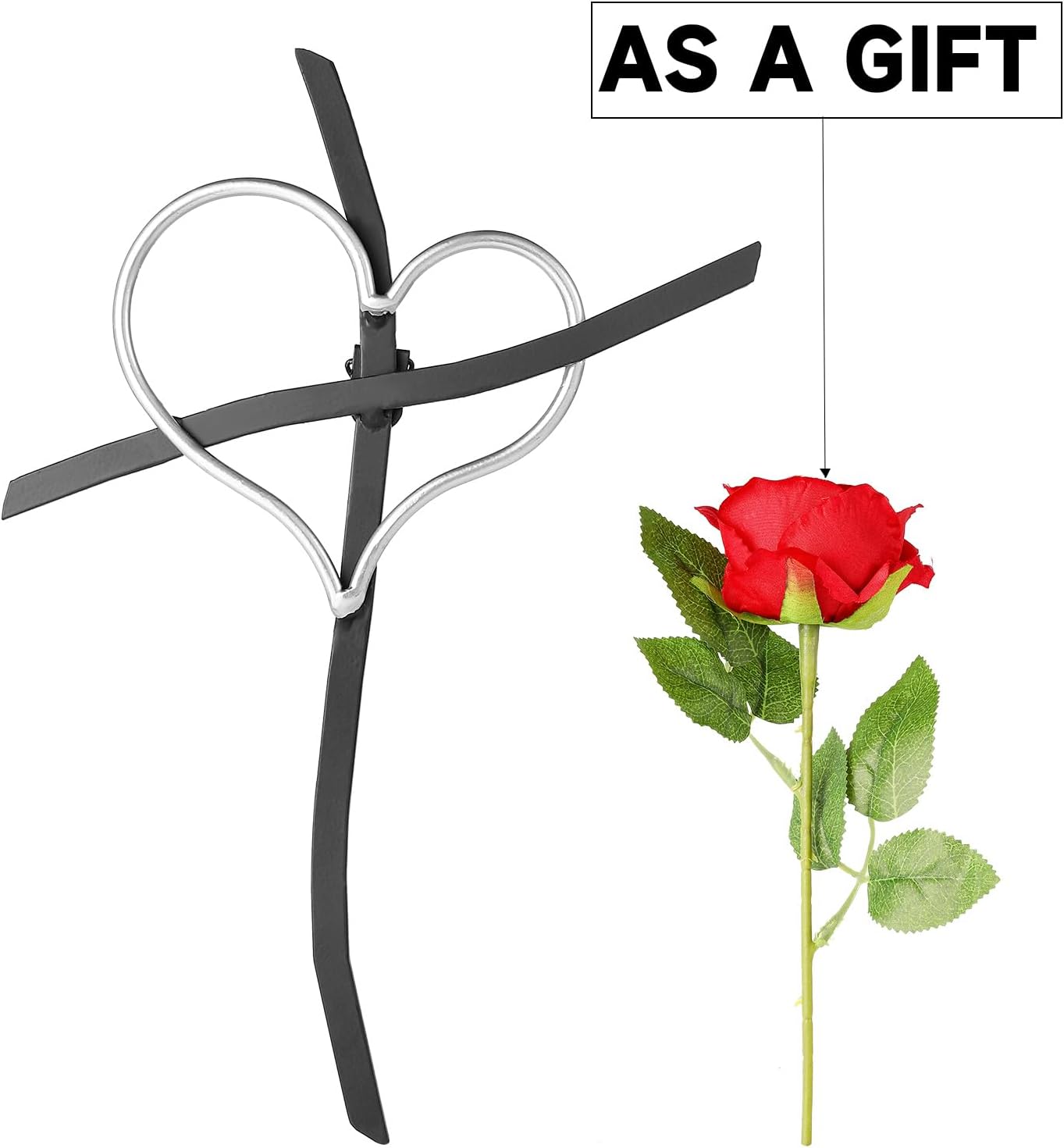 Imerance Wall Cross 12 Inch Love Metal Silver