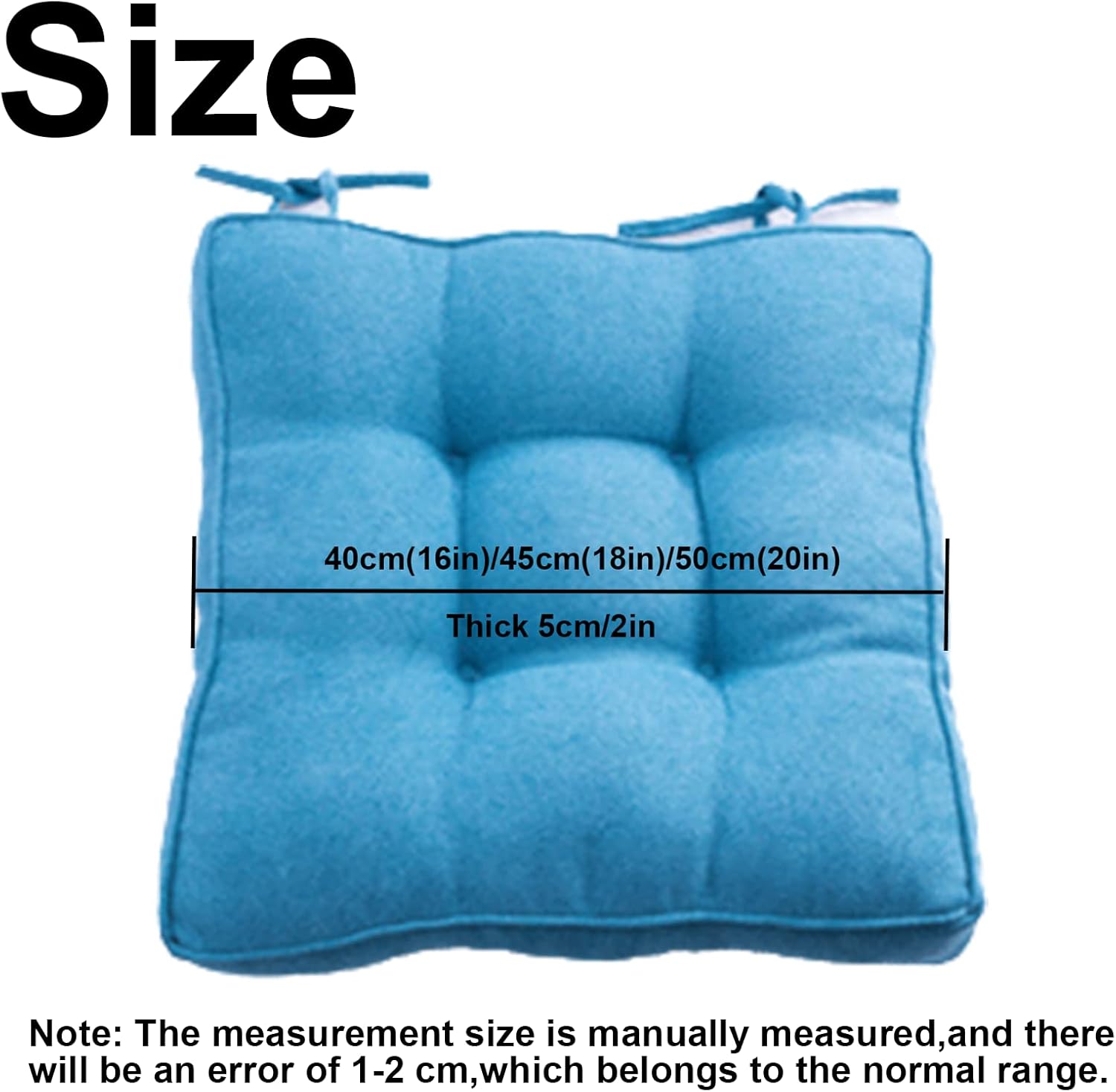 Velvet Seat Cushion with Ties Set of 2