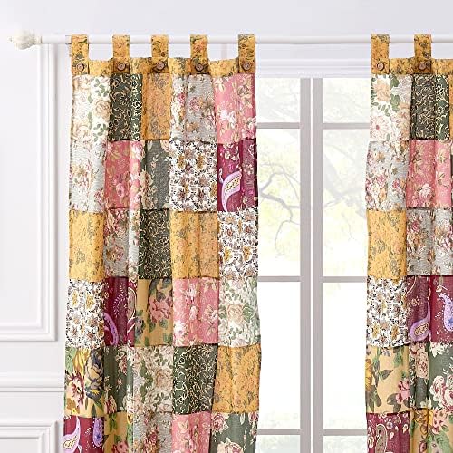 Greenland Home Patchwork Curtain Panel Set 84x84 Inches