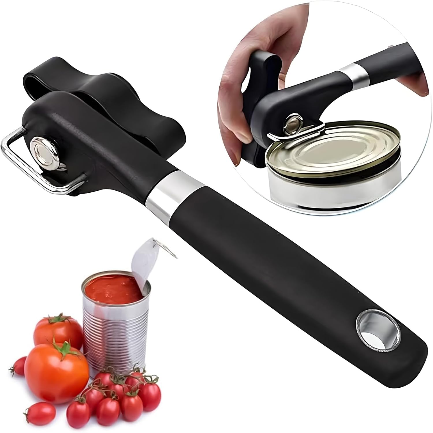 Safety Side Cut Manual Can Opener with Soft Grips