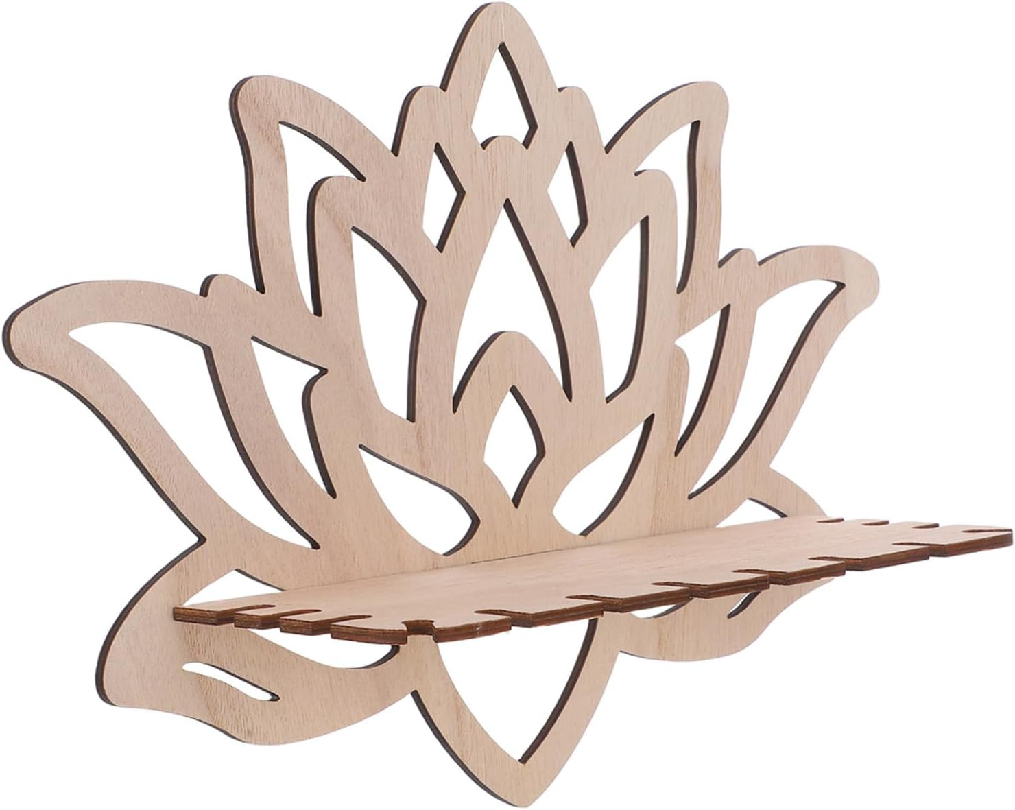 Luxshiny Hollow Pattern Lotus Candle Holder Wall Decor Floating Shelf