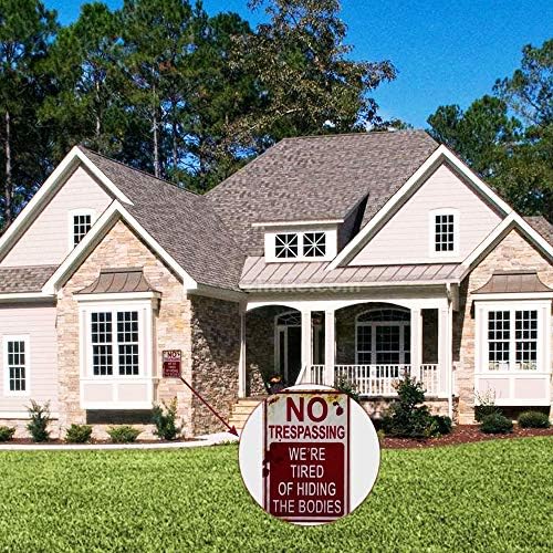 Halloween Decoration Retro Metal Tin Sign Funny Creepy No Trespassing