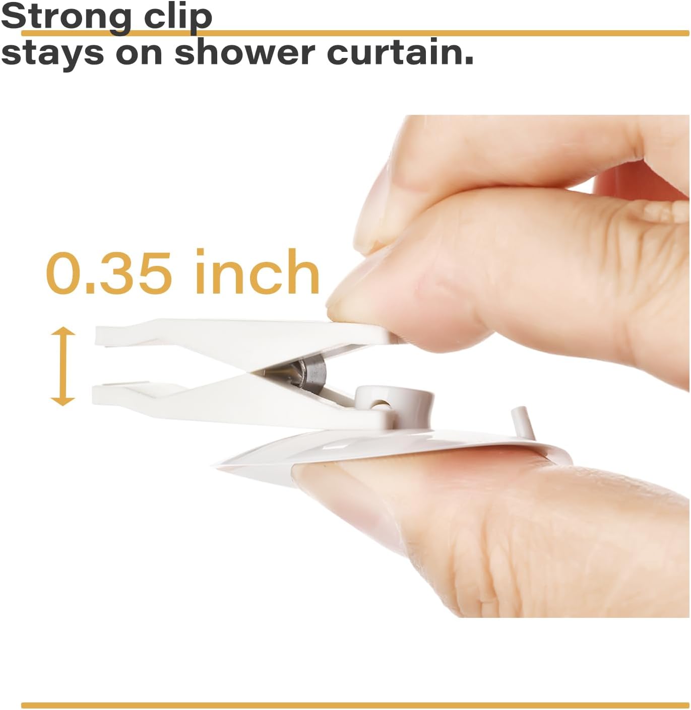 6 Pack Shower Curtain Clips with Suction Cup Windproof Splash Guard
