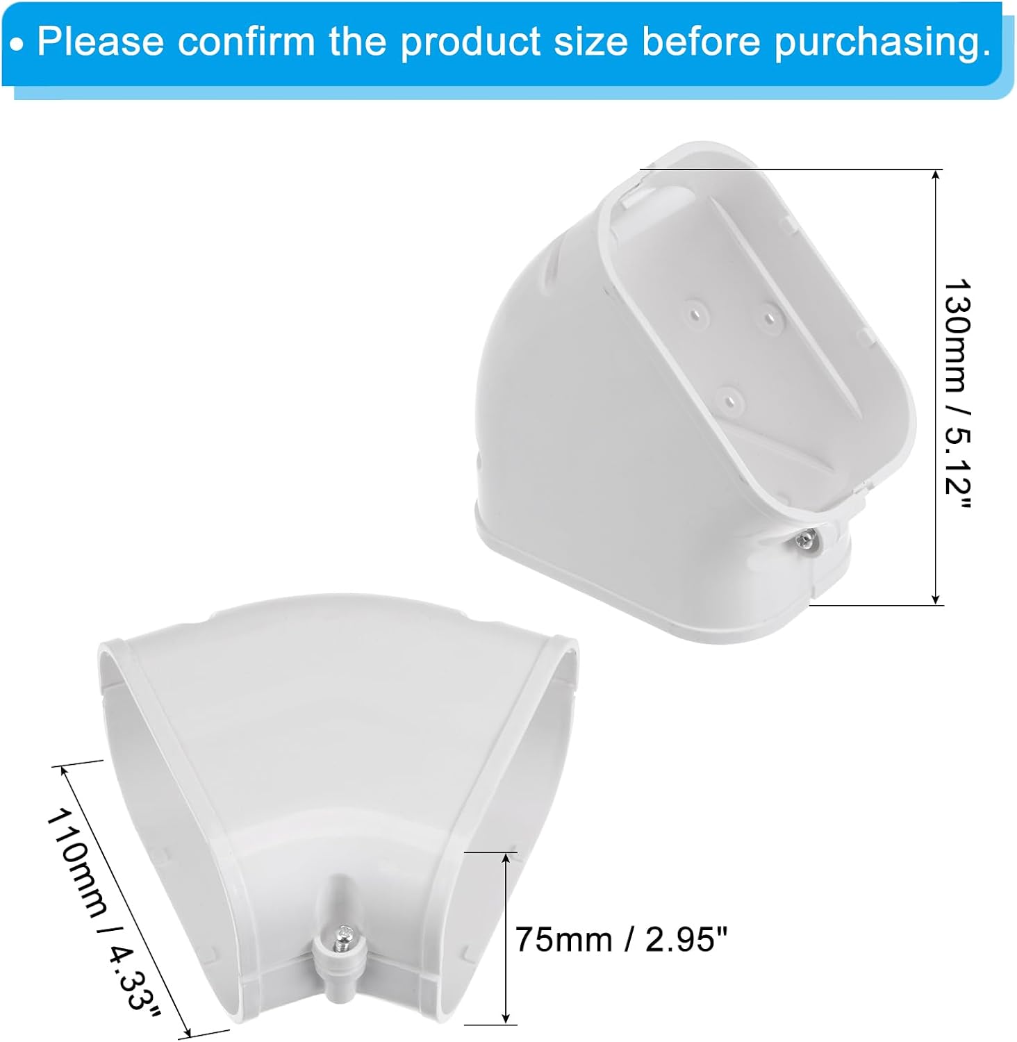 PATIKIL 4 Inch PVC Line Cover 2 Pack White